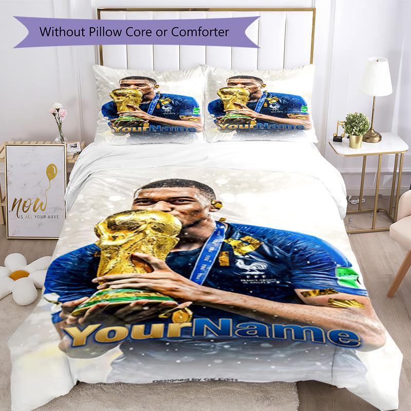 Mbappe 112 Customize your name Bedding Set Breathable Duvet Cover with Pillowcases Home Decoration Birthday Gift