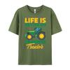 Kids Young Farmer Funny Tractor Boy On Grandpas Tractor Mens Shirts Graphic Tee Mens Clothes Classic