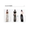 Vintage drawstring pleated wide-leg overalls women's spring high-waisted small pocket casual pants