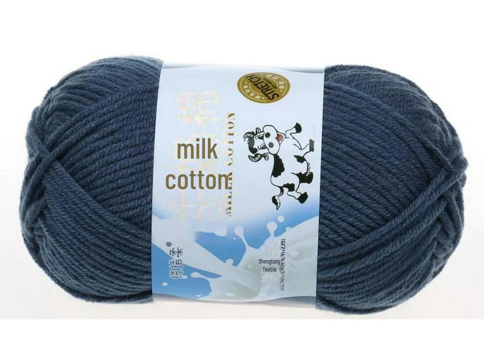 5-Strand Milk Cotton Baby Wool Hat & Scarf Hand-Woven Medium-Thick Yarn Set