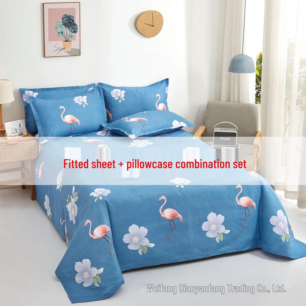 Two-Piece Brushed Bed Sheet & Pillowcase Set for Kids and Students