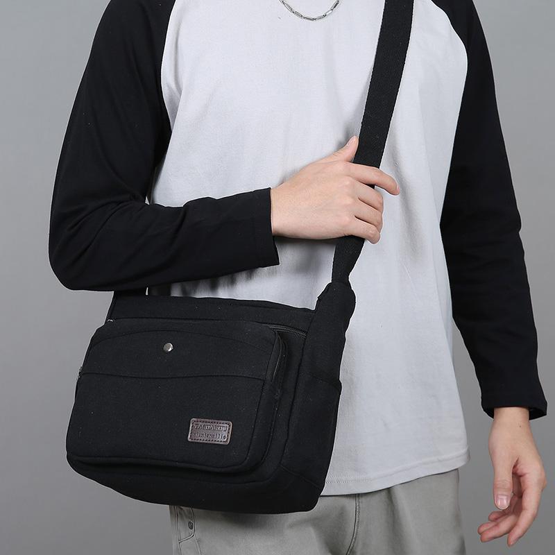 Men's High Quality Canvas Shoulder Bag – Fashion Crossbody Tote for Casual Outings Travel & Office