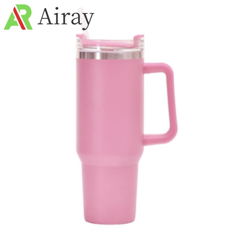 

8/4/2/1pcs 40oz Stainless Steel Vacuum Insulated Tumbler Thermos Custom Travel Water Bottle with Handle Outdoor Coffee Mug 1-1.5L розовый