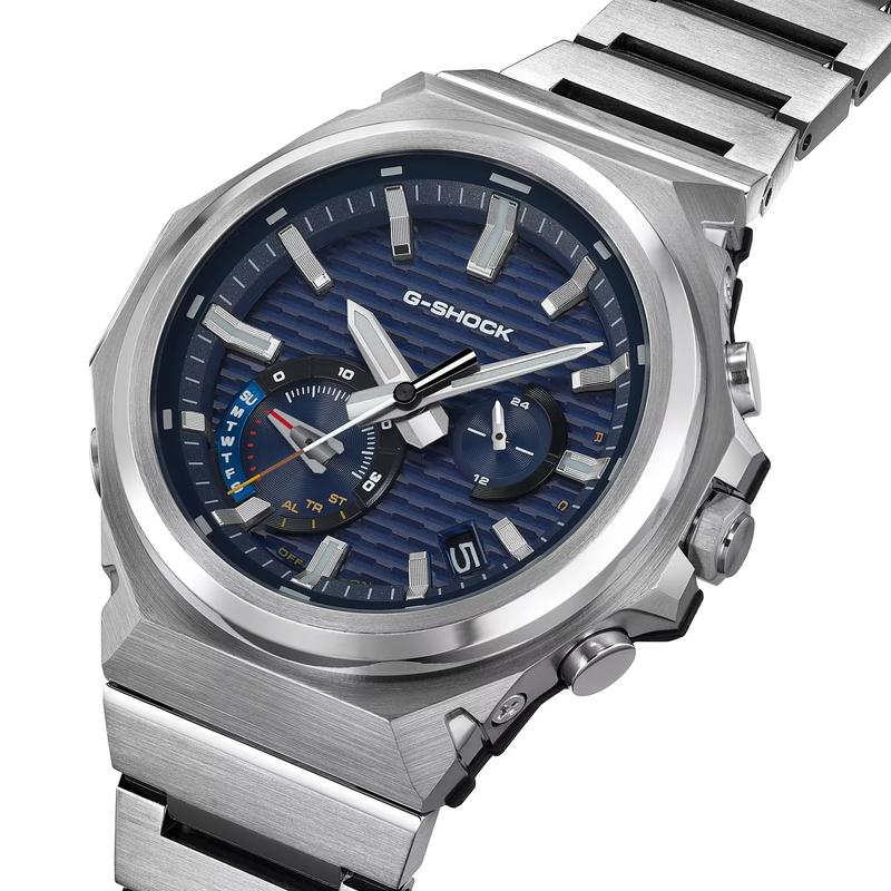 Casio Serie GST-B1000 200 metros impermeable temporizador cronómetro solar Cuarzo Correa de Acero reloj para hombre esfera azul GST-B1000D-2AJF