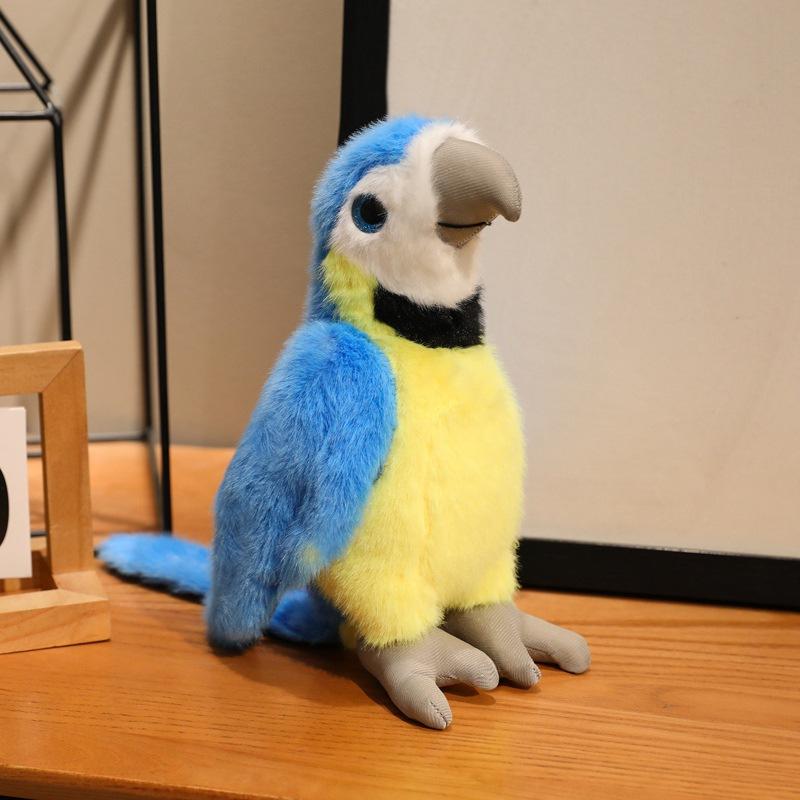 Simulation Red Parrot Doll Plush Toy Bird Doll Girl Bag Keychain Pendant Rag Doll