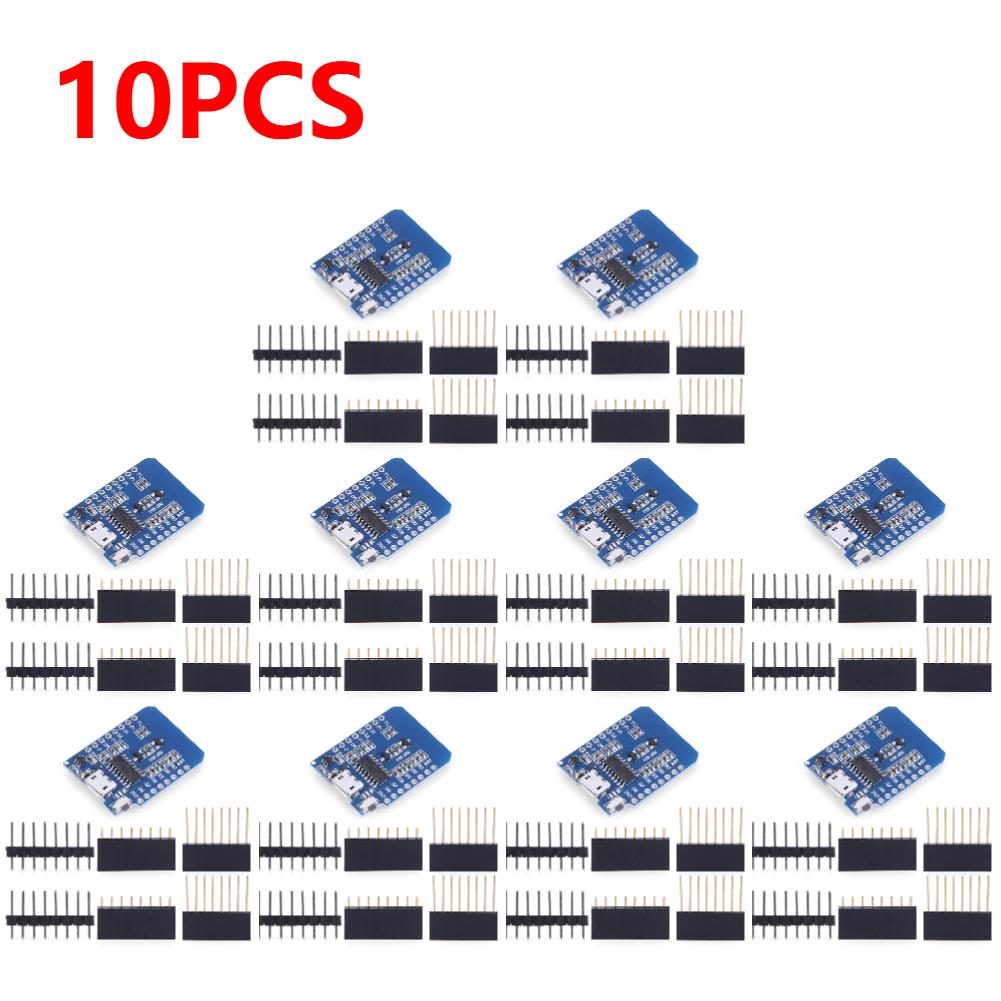10-1PC D1 Mini TYPE-C/Micro USB ESP8266 ESP-12F CH340G V2 Module WiFi D1 Mini Development Board 3.3V With Pin For Arduino