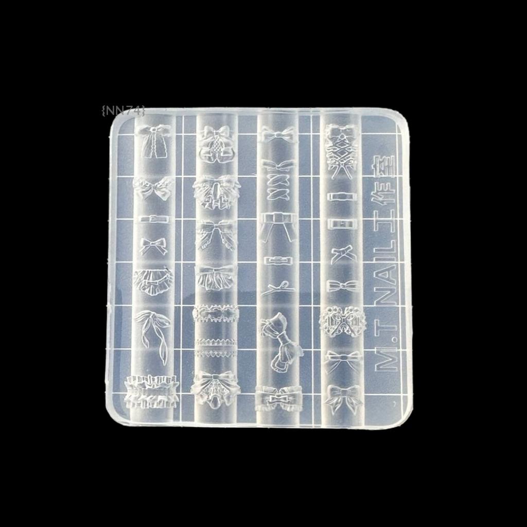 Sweet 3D Silicone Nail Mold – Bowknot/Flower/Heart/Lace Design, Transparent Templates For DIY Manicure Decor