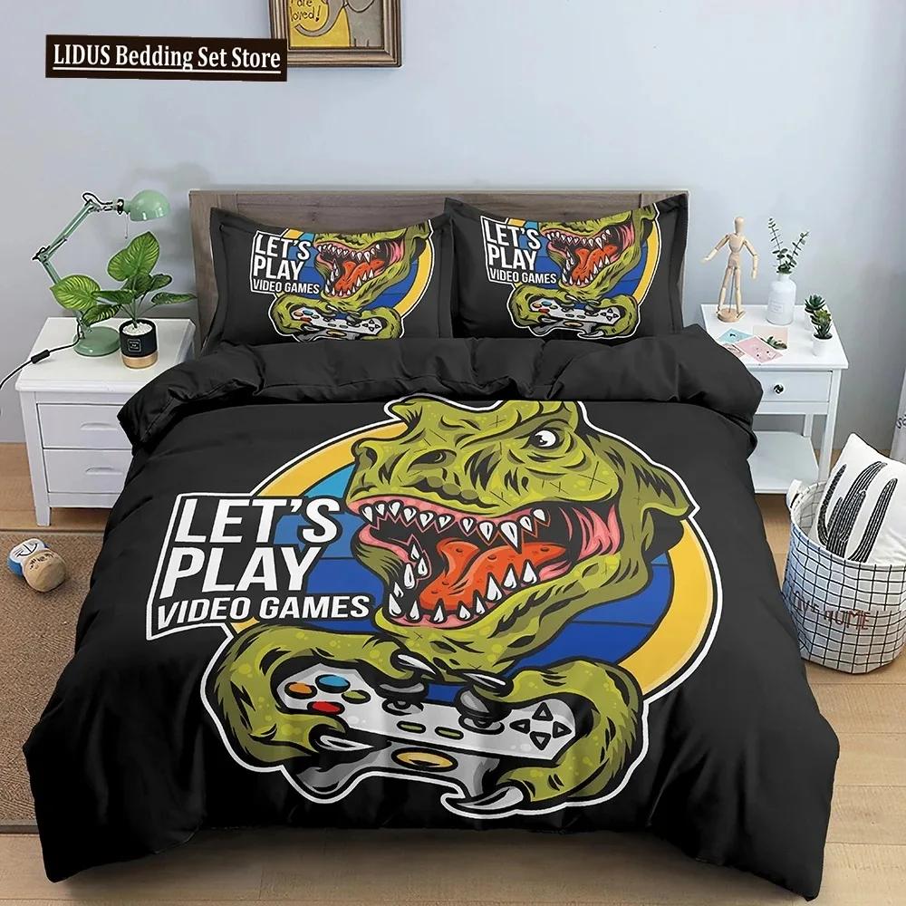 Gamepad Polyester Duvet Cover Set Colourful Button King Play Gamer Bedding Set Kid Teen Man Video Game For Child Game Room Decor
