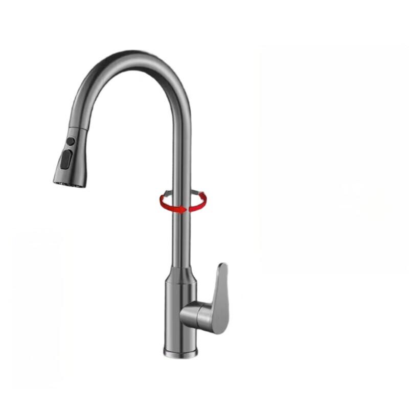 TLXT Wall-Mounted Pull-Out Kitchen Faucet