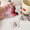 Glitter Star Card Holder with Keychain Acrylic 1-Inch Photocard Holder ID Card Case Student Kpop Idol Photo Card Bag Key Chain
