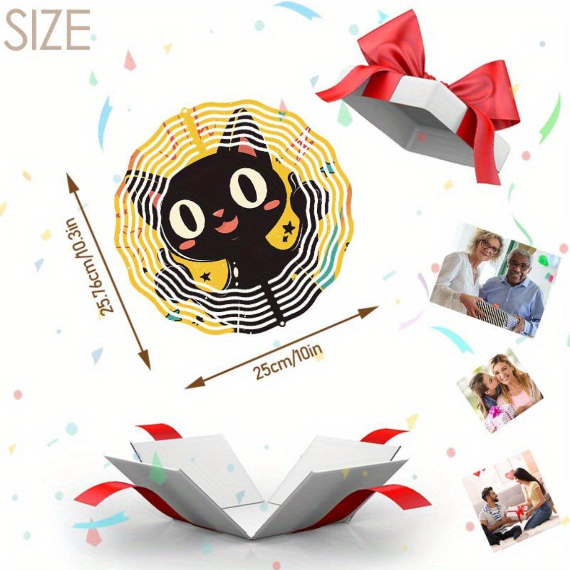 

Милый флюгер в виде черного кота, уличный декоративный кинетический арт для двора, подвесная ветряная мельница для Хэллоуина, Рождества, Дня благодарения, прочный металлический декор для сада