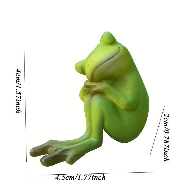 1 szt. Urocza Żaba z Żywicy Ozdoba Ogrodowa Symulowane Zwierzę Dekoracja do Kwiatów Bonsai Parapetu Mikro Krajobrazowy Wyświetlacz