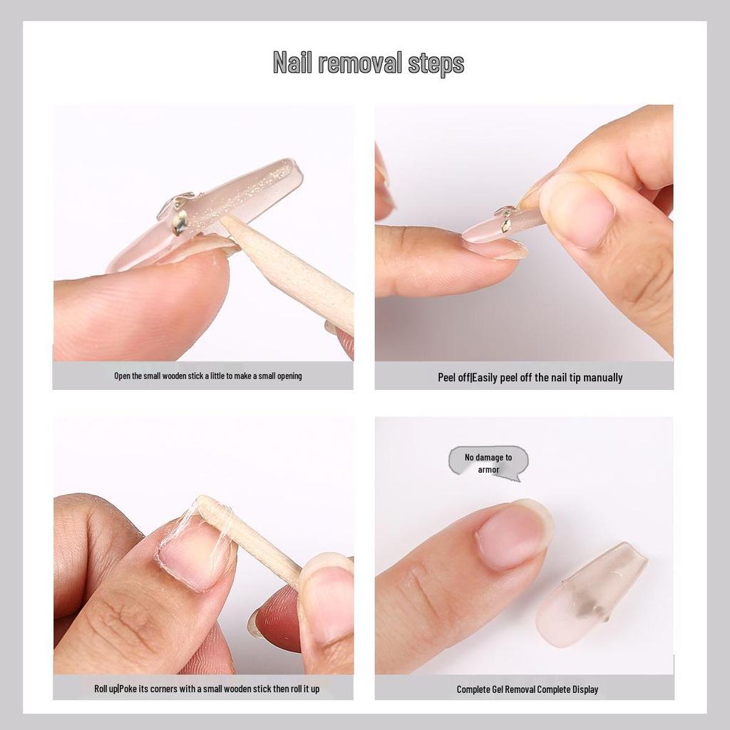 YBJK Boxed Jelly Glue: Upgraded Super Sticky Waterproof Nail Adhesive - 600 Kraft Paper Stickers, 25 Sheets