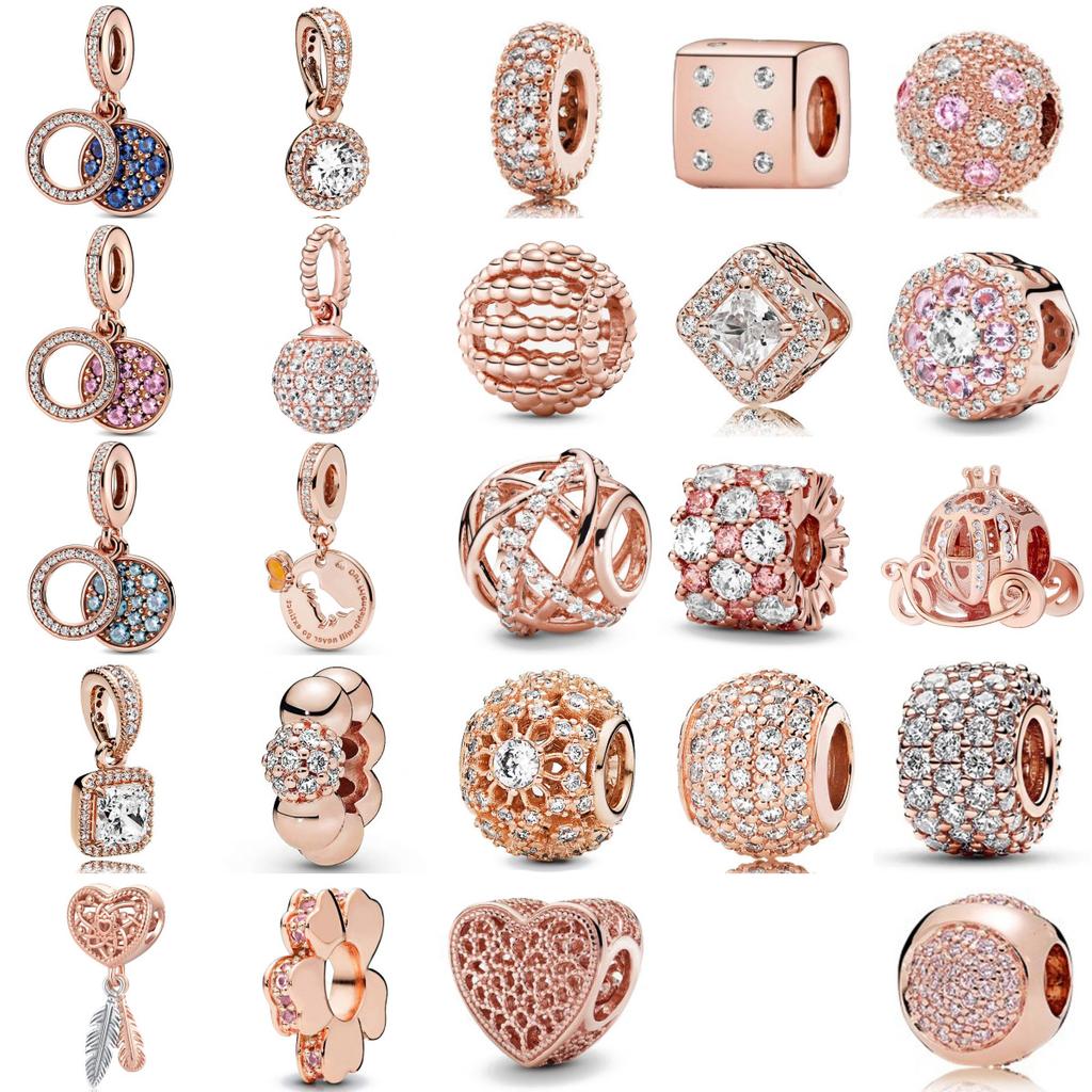 Sparkling Disc Double Charm 18K Gold Plated Plated Charm Bead Charms for Authentic Charm Bead Charms Bracelets Trinket copper Charm Bead for Women Jew
