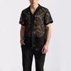 Men's Lace Short Sleeve Shirt Summer Casual Breathable Tops Fashionable Hundred Men's Tops