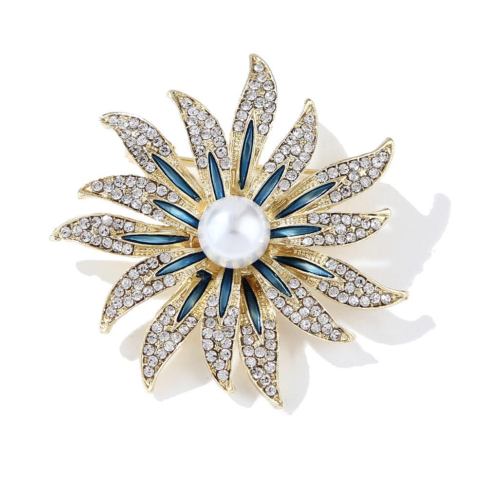 Lanhao Sunflower Pearl Brooch – Trendy Women's Cardigan Pin
