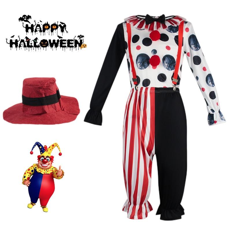 Circus Clown Cosplay Costume Halloween Party Props Funny Stage Performance Suit
