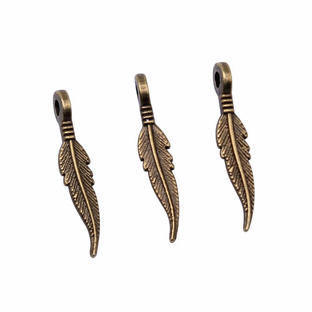Feather Charms Multi Color Alloy Leaf Pendants For Boho Style DIY Jewelry Accessories