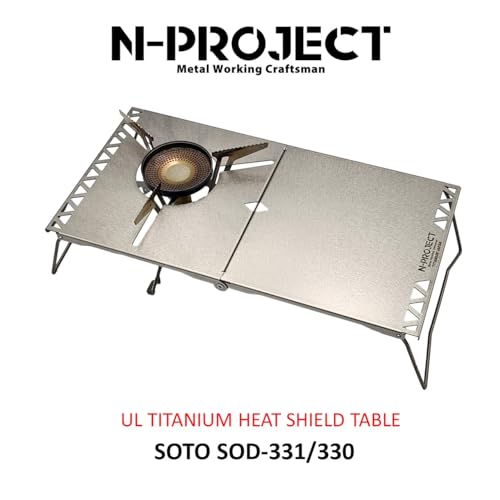 N-project Titanium Heat-Shielding Table, Foldable - Compatible with Stormbreaker SOD-374/372 and Fusion Trek SOD331/330 - UL TITANIUM TABLE [Made in J