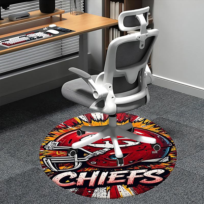 

Kansas City Chiefs,Helmet Artwork Chair mat Round Rug Office carpet, Non slip, Suitable for Living Rooms, Bedrooms Decor.1205591a 80cm by 80cm