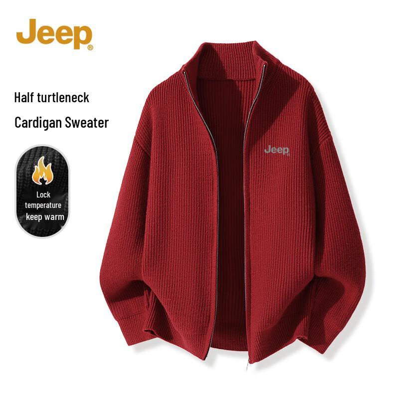 

JEEP Men s Heavyweight Stand-Collar Warm Knit Cardigan XL