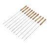 10 bucăți frigărui pentru grătar mâner din lemn din oțel inoxidabil bețișoare pentru grătar pentru grătar în aer liber 11,8 inci