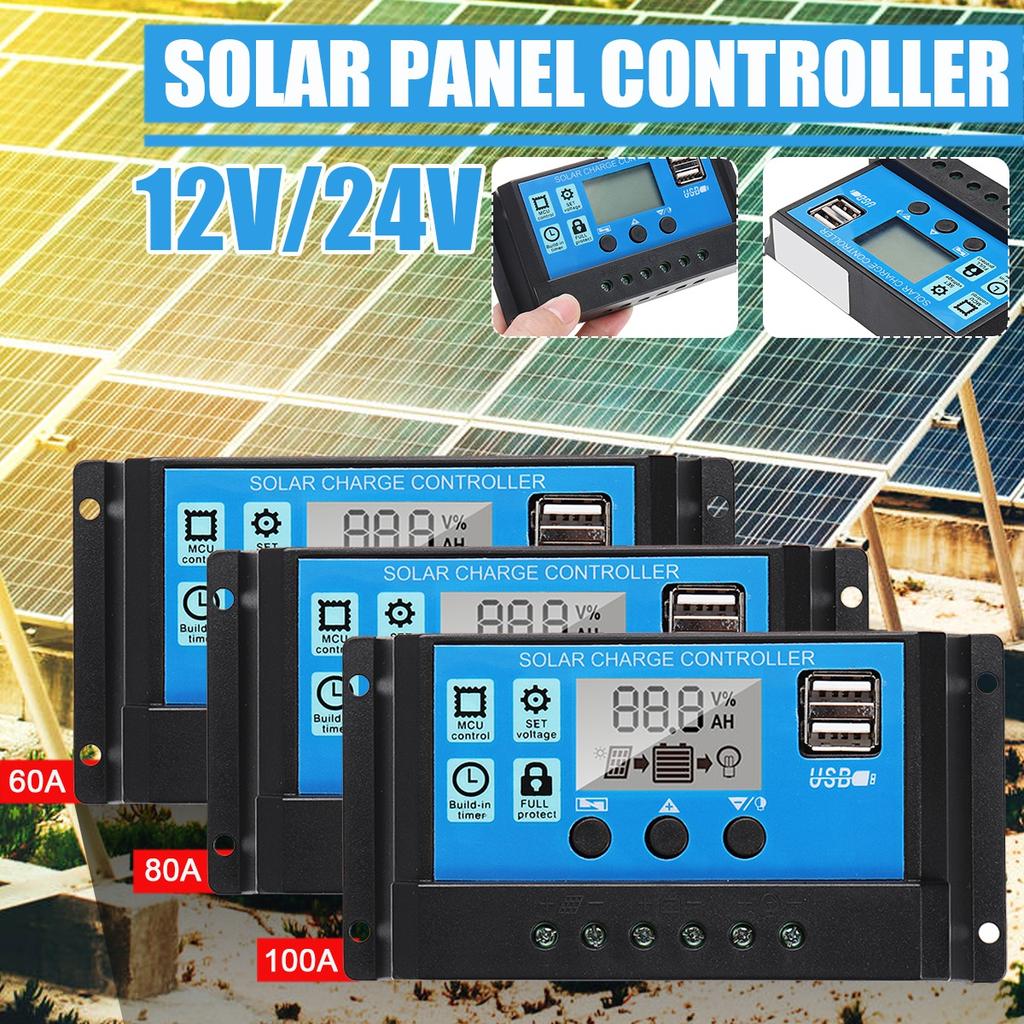 Buy 10A/20A/30A/40A/50A/60A/80A/100A Solar Charge Controller Panel 12V ...