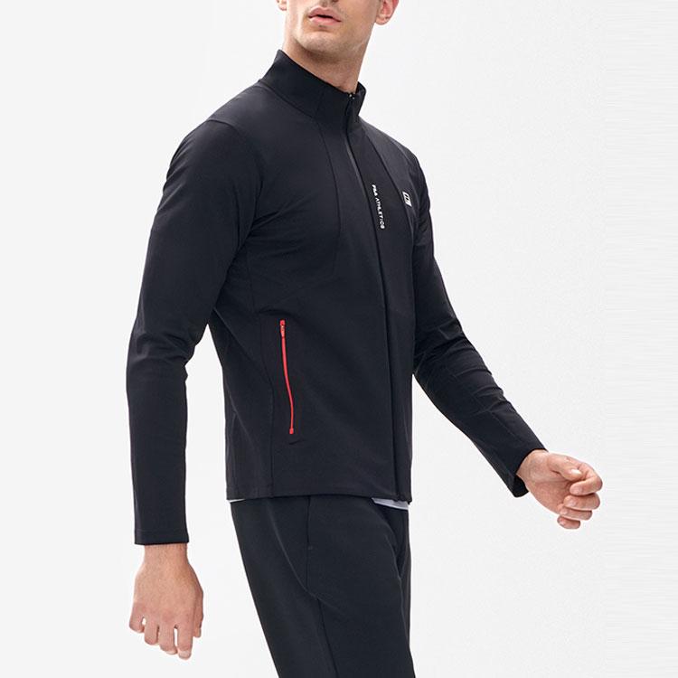 Fila Athletics Running Fitness Stand Collar Logo Knitted Long Sleeve Jacket Men Jacket Deep-Black A11M231501FBK