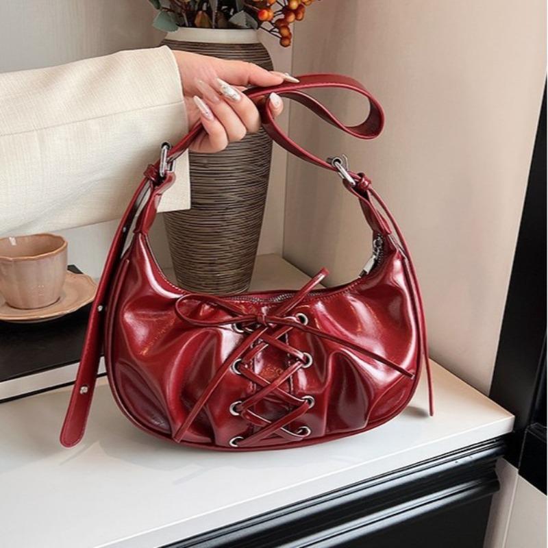 Niche lace-up bow bag women's summer new temperament shoulder bag versatile sweet and cool messenger bag