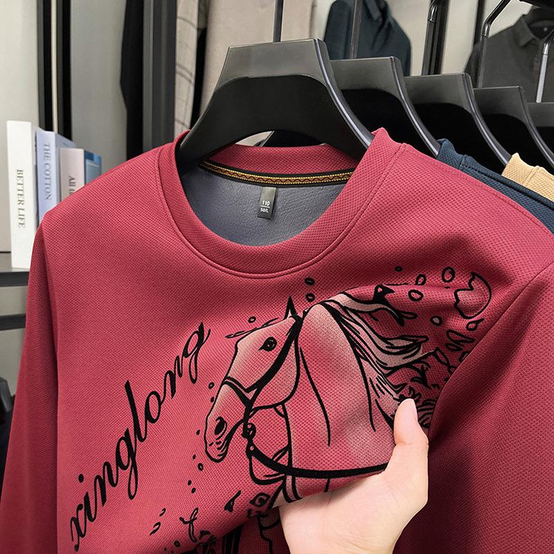 New Men s Hoodie: Popular Cross-Border Knit Sweater, Plus Velvet T-Shirt Layer - Warm and Stylish! L