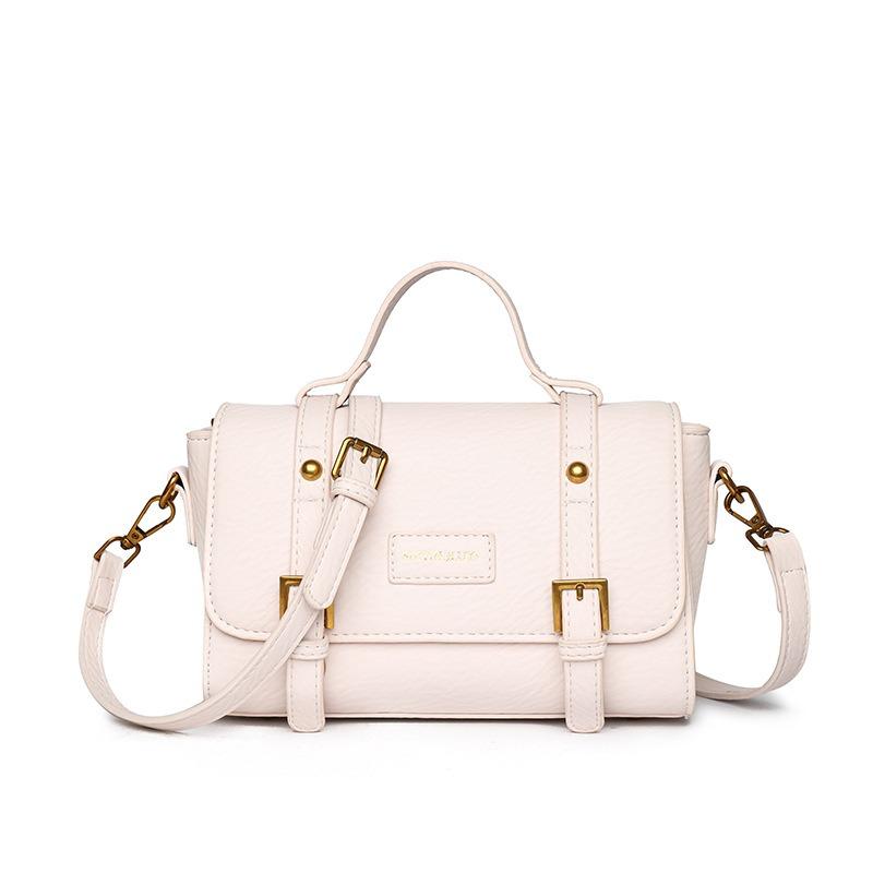 

Summer new fashion retro mailman bag versatile British Cambridge bag niche girls high-end messenger handbag белый
