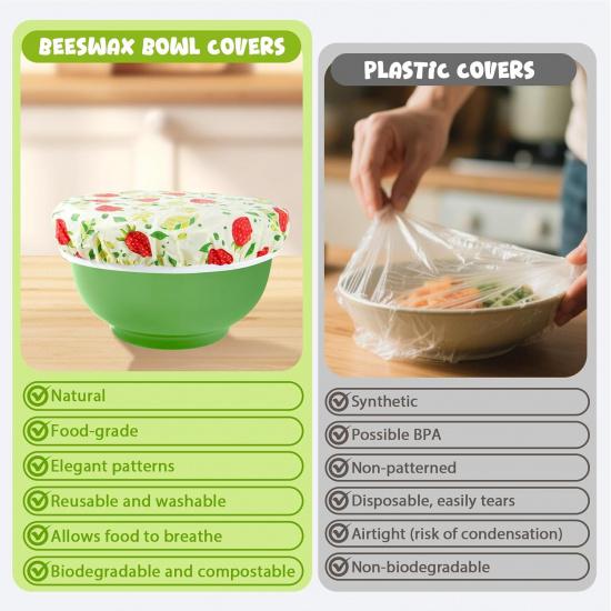 4 Pack Reble Bowl Covers for Bread Proofing, Washable Cotton Stretchable Bowl Covers, 6/8 /10/12 Inch Washable Bowl Covers for Bread Proofing