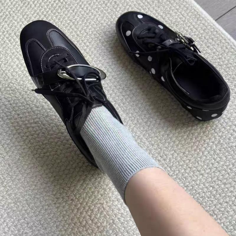 New Polka Dot Color Matching Strappy Flat Shoes Women's Spring New Casual Flat Sports Single Shoes