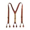 Elegantes Tirantes Clásicos Tirantes Ajustables Cadena de PU Clip Metálico Cinturón de PU Marrón para Boda Ropa de Negocios