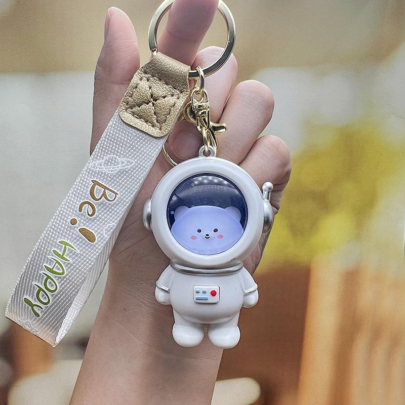 Cartoon Glow Backpack with Kitten Bear Keychain - Creative Student Schoolbag Pendant and Night Light Gift