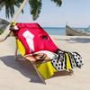 Pop style pink cow theme polyester microfiber beach towel is highly absorbent, suitable for swimming and beach outings