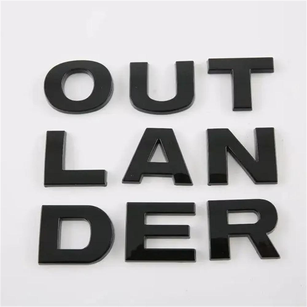 For Mitsubishi Outlander 2013-2021 2022 2023 2024 Car Front Hood 3D Sticker Auto Logo Letter Patch ABS Carbon Fiber with 3M Tape LK2