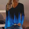Elegant and Fashionable 3D Digital Printed Women's Long Sleeved T-shirt from Europe and America