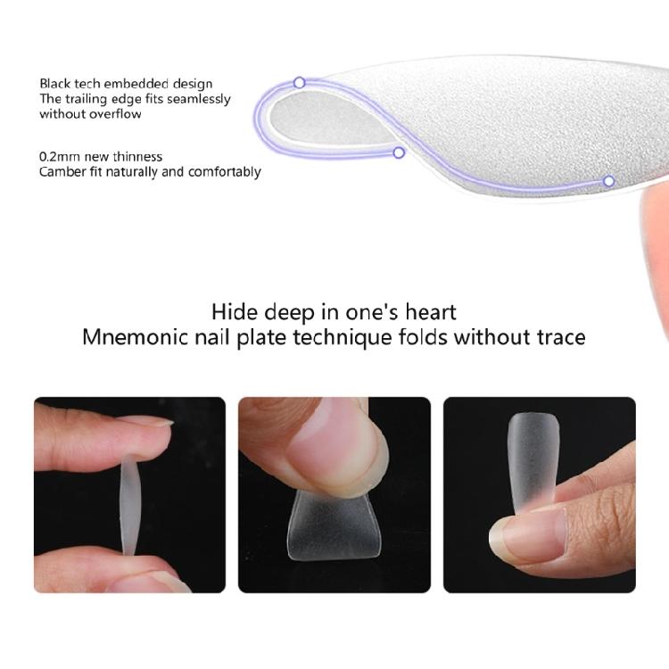 100Pcs/set Clear Half Frosted Nails Tip Acrylic Fake Nails Full Cover Fake Nails