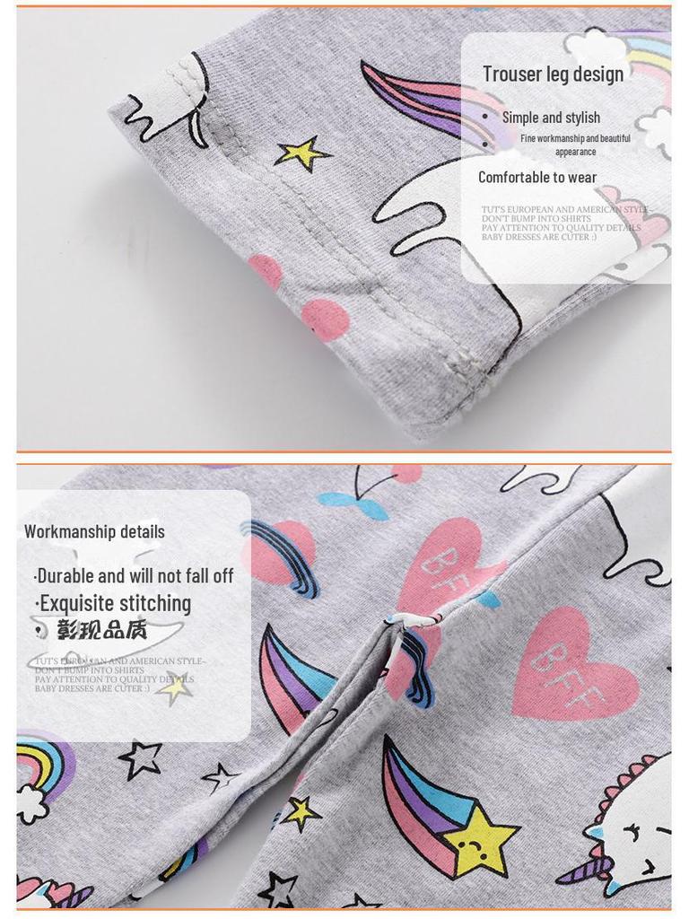 Podzimní dívčí legíny 2023 - Dětské kalhoty velikosti S a M na jaro a podzim