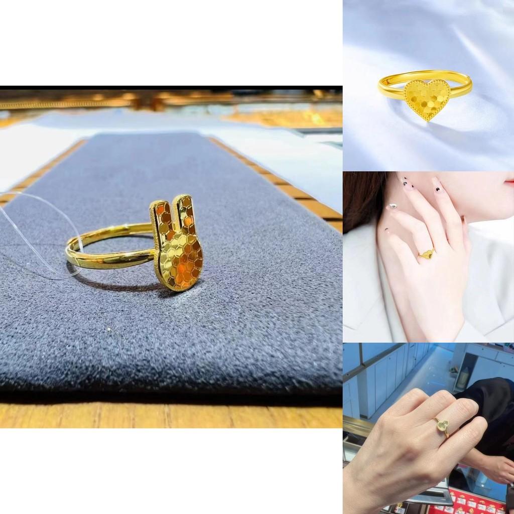 Unique Gold Plated Floral Ring With Four Leaf Clover Design For Fashion Lovers