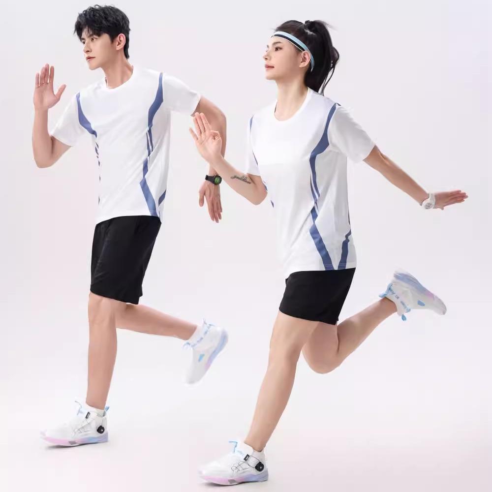 Unisex Quick-Dry Sports Suit: Breathable Short-Sleeve Set for Runners with Customizable Team Numbers