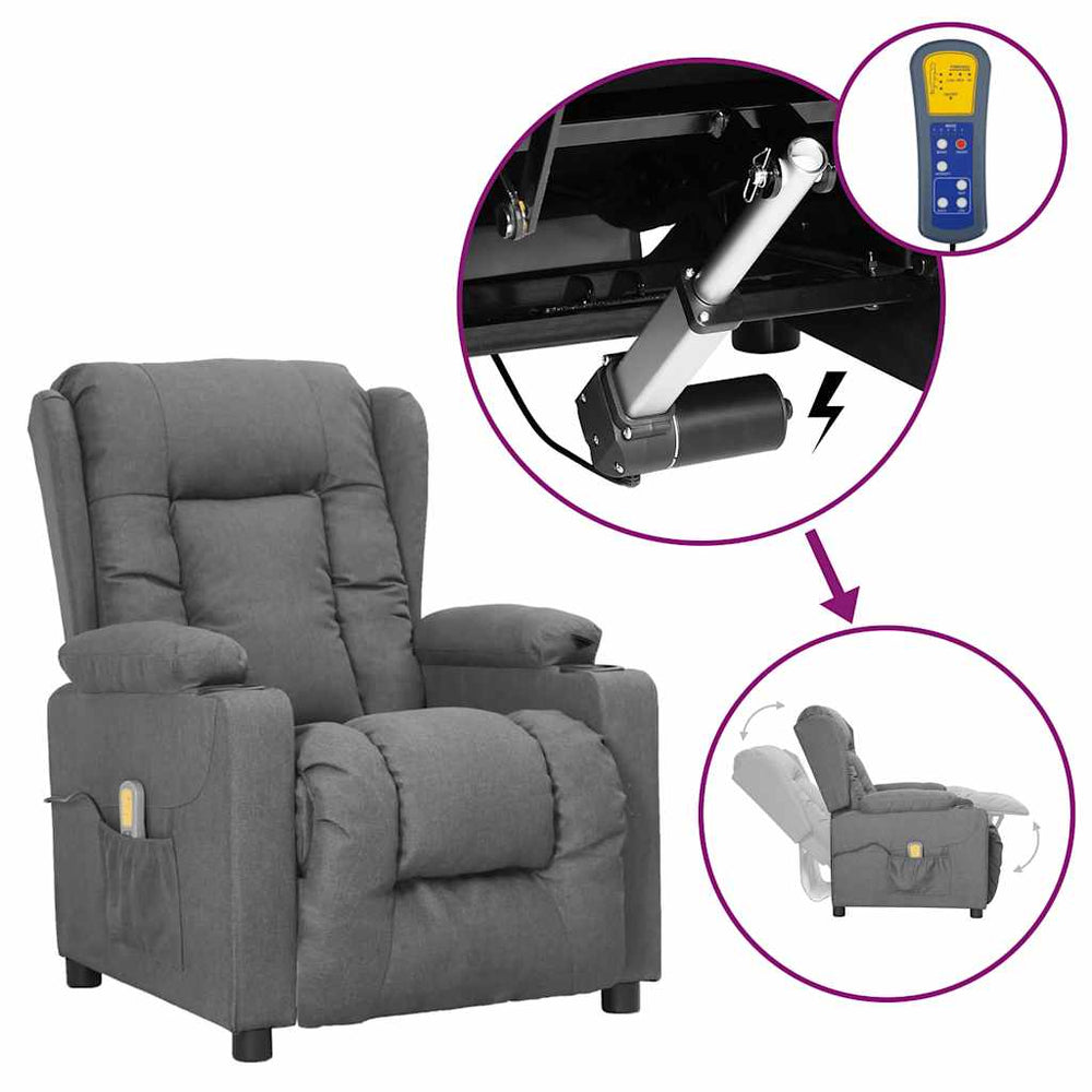 Fauteuil de massage inclinable  clair Tissu