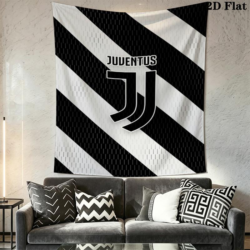 Juventus FC Wall Tapestry Aesthetic Wall Hanging Printed Fabric Blanket Decorative Tapestries for Bedroom Living Room Home Decor