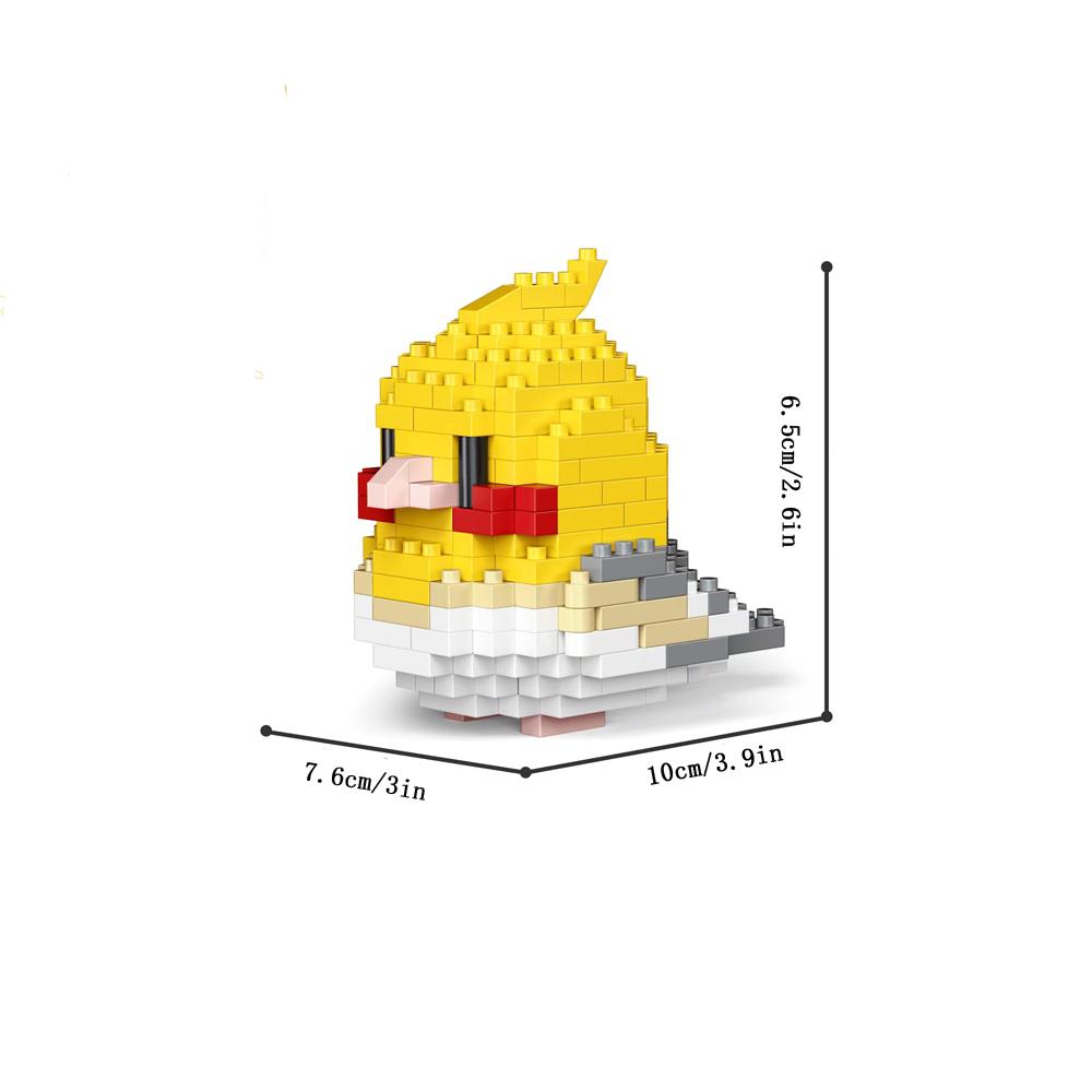 Parrot and Little Bird Building Blocks Toy:Adorable Design Visually Stimulating Desk Dcor Add a Touch of Nature to Your Spac