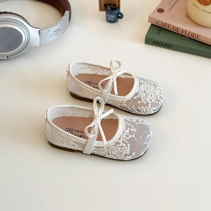 

Children Sandals for Girls Summer New Fashion Korean Style Soft Bottom Anti-slippery Versatile Chic Princess Mesh Shoes 21 бежевий