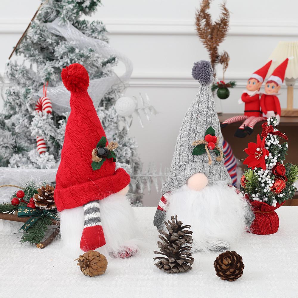 Rudolph Luminous Knitted Hat Gnome Doll - Glowing Christmas Ornament