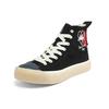 Kappa Heart Shoes Embroidered Print Trendy Comfortable Non-Slip Wear-Resistant Lightweight High-Top Canvas Shoes Unisex Sneaker Black KPCDFVS90C-990