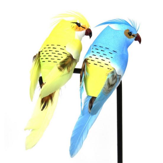Realistische künstliche Papageienvogel-Dekoration, handgefertigter Schaumstoff mit Federn, Garten- oder Heimdekoration