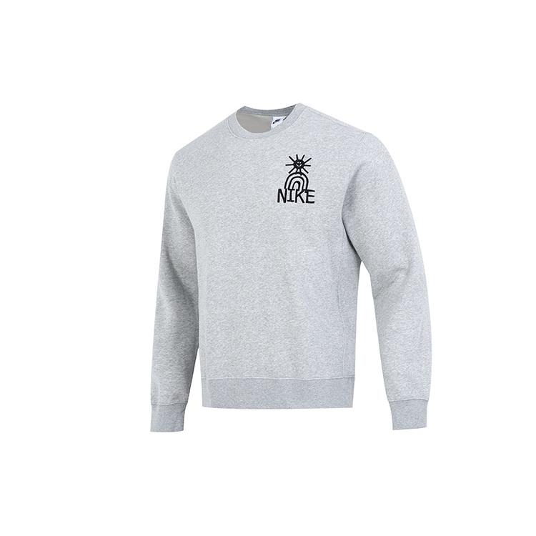 Мужские серые свитшоты Nike с круглым вырезом, умеренный regular крой DQ4073-063 L